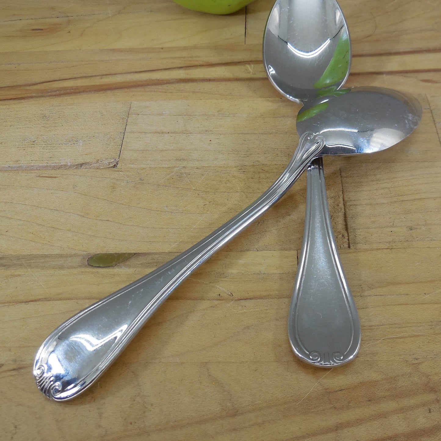 Guy DeGrenne France Renoir Stainless Glossy Flatware - 2 Place Soup Spoons signed