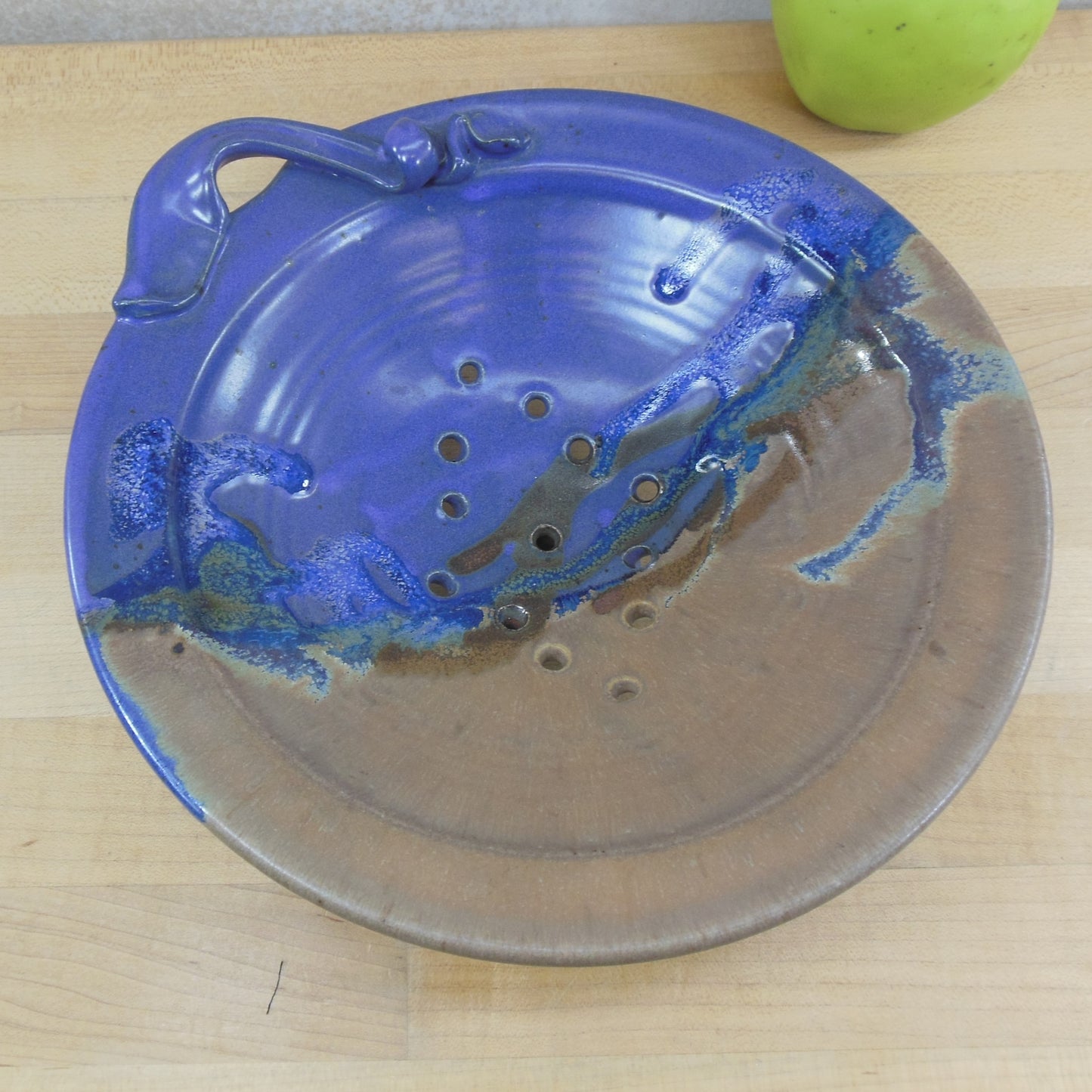 Unsigned Studio Thrown Pottery Berry Bowl Purple Brown Vintage
