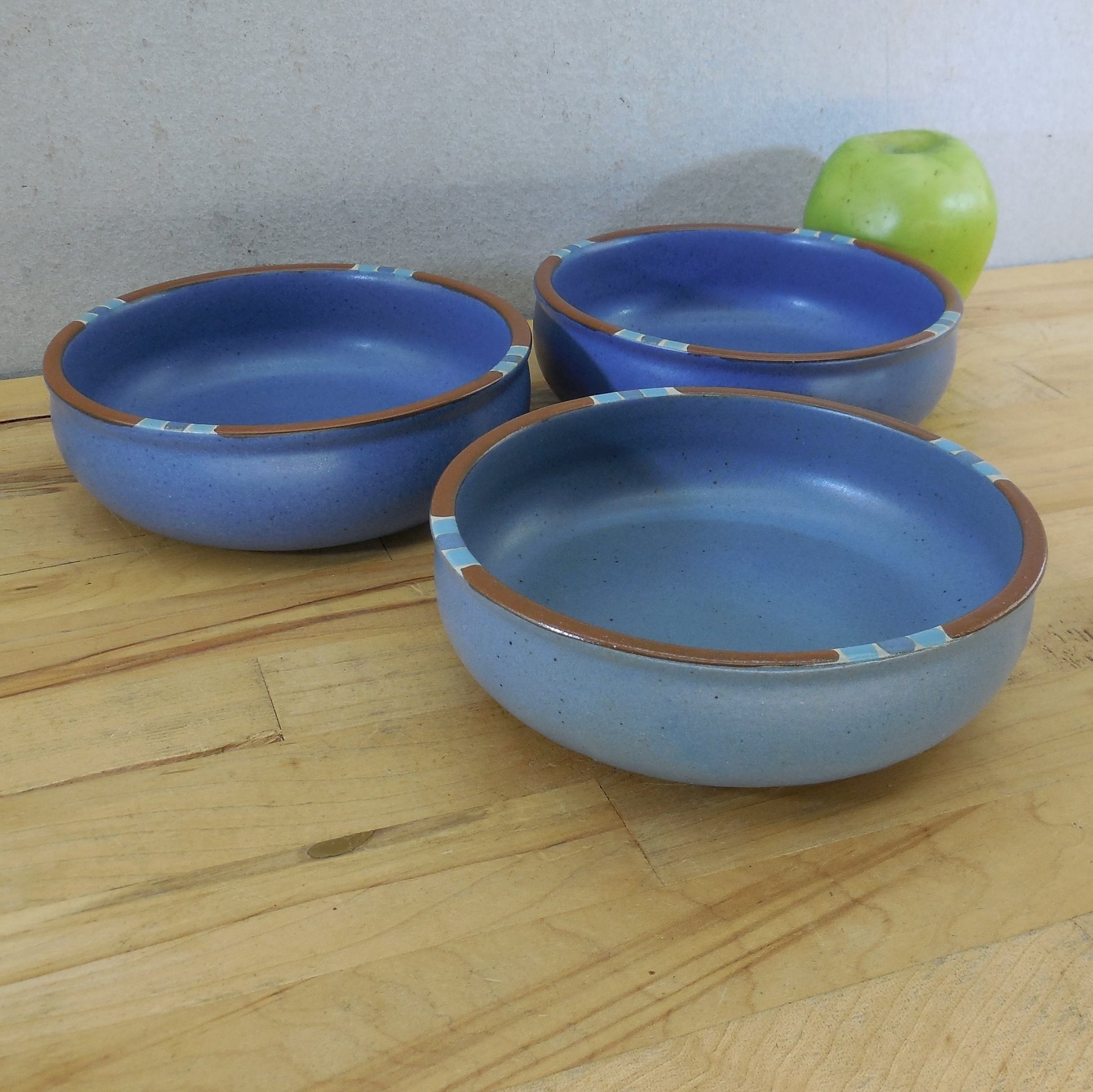 Dansk Portugal Mesa Sky Blue 3 Lot Cereal Coupe Bowls 6-1/8" Vintage