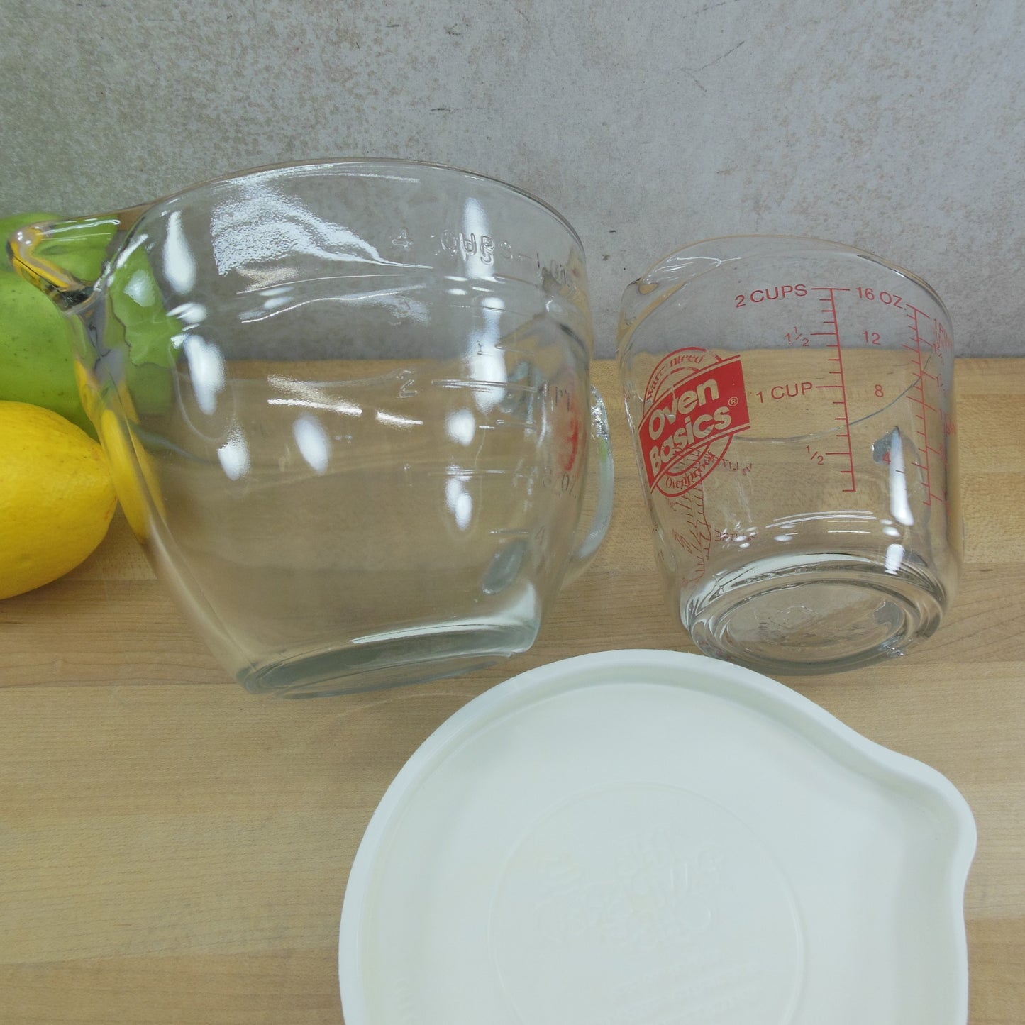 Pampered Chef 1 Qt. & Oven Basics Hocking 1 Pt. Batter Bowl Measuring Cups used
