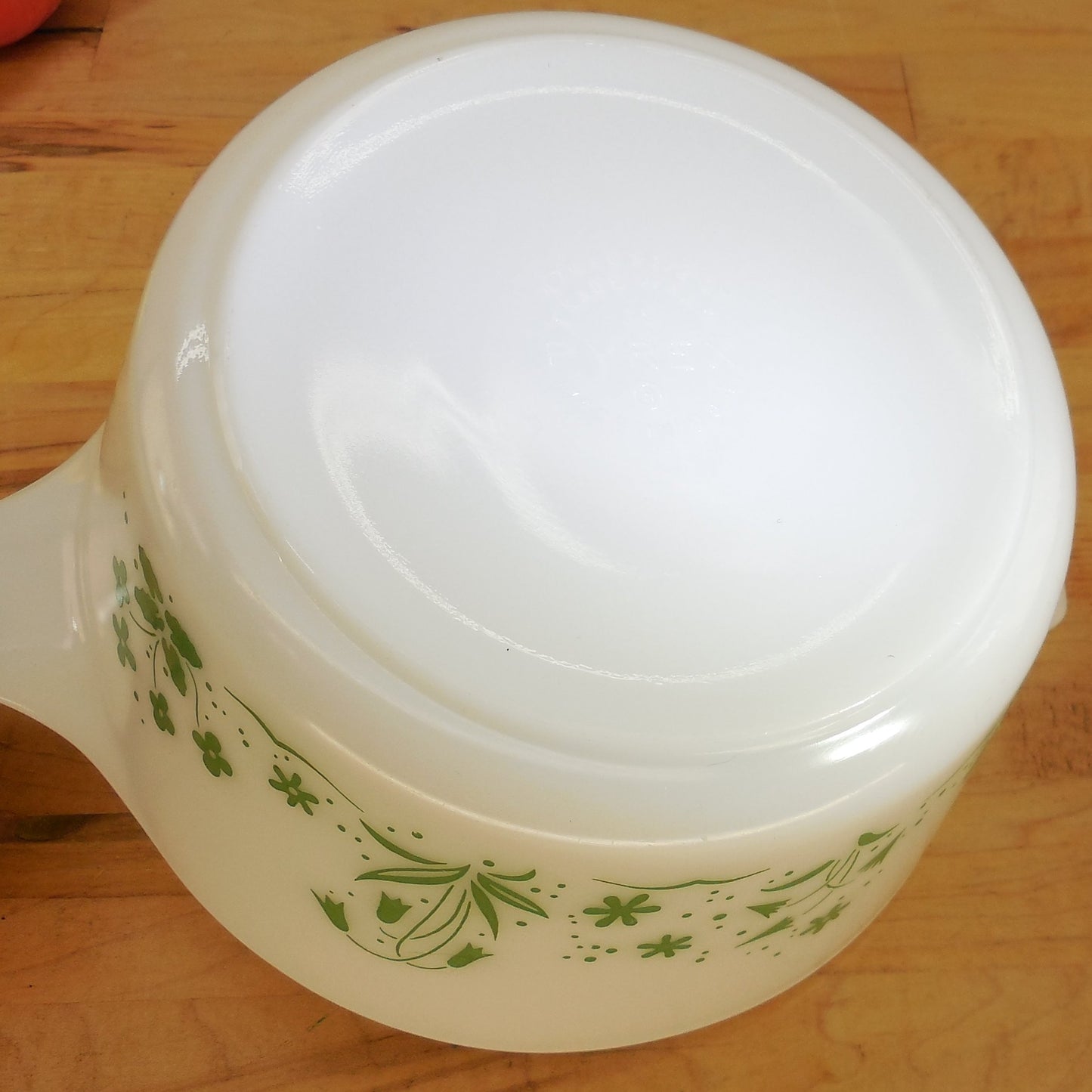 Pyrex Bride's 1.5 Qt Casserole Promotional Spring Green Flowers 474-B No Lid