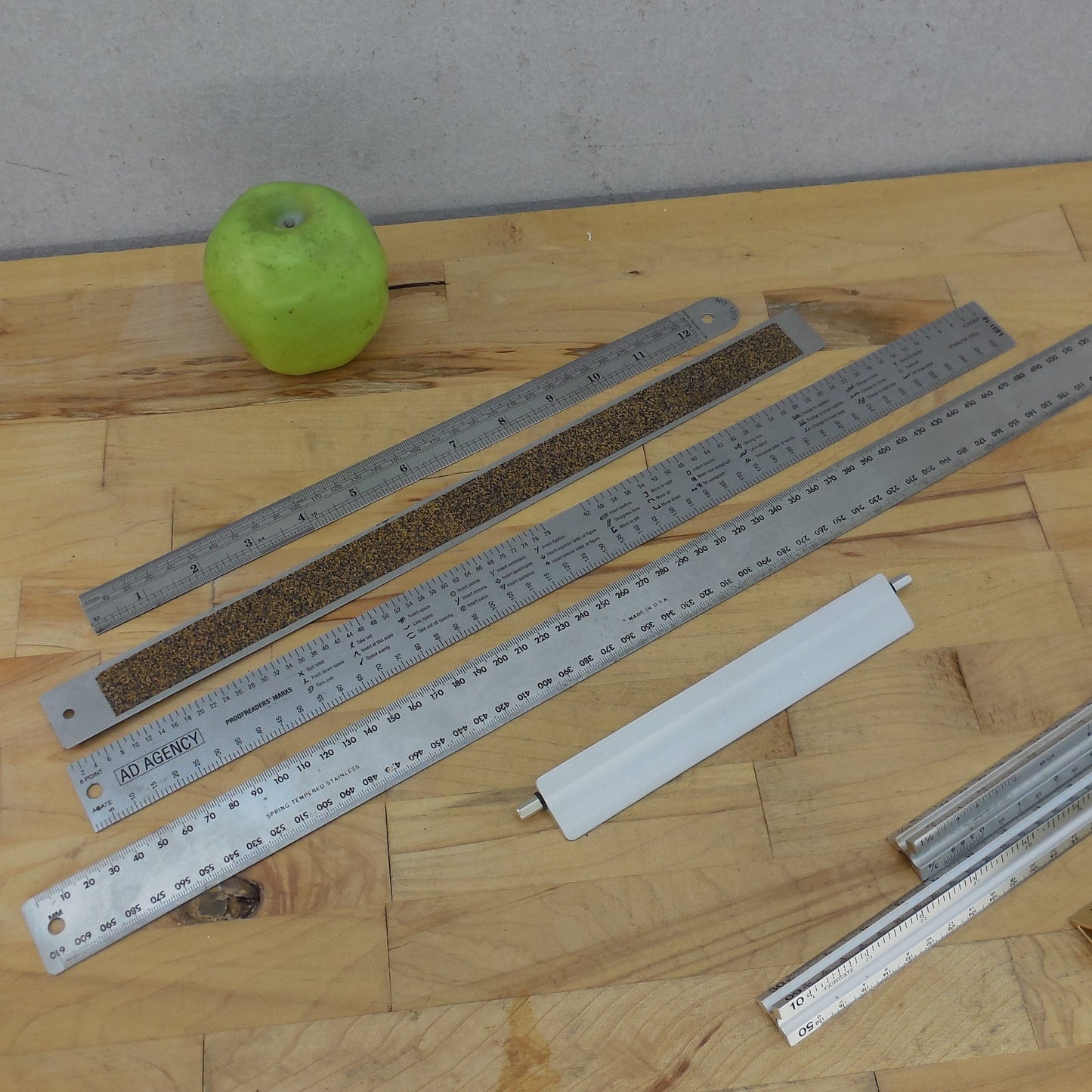 Lot 9 Rulers Scale Drafting Engineer Printing Fairgate Union Picket Rapid 12" 24" Backs