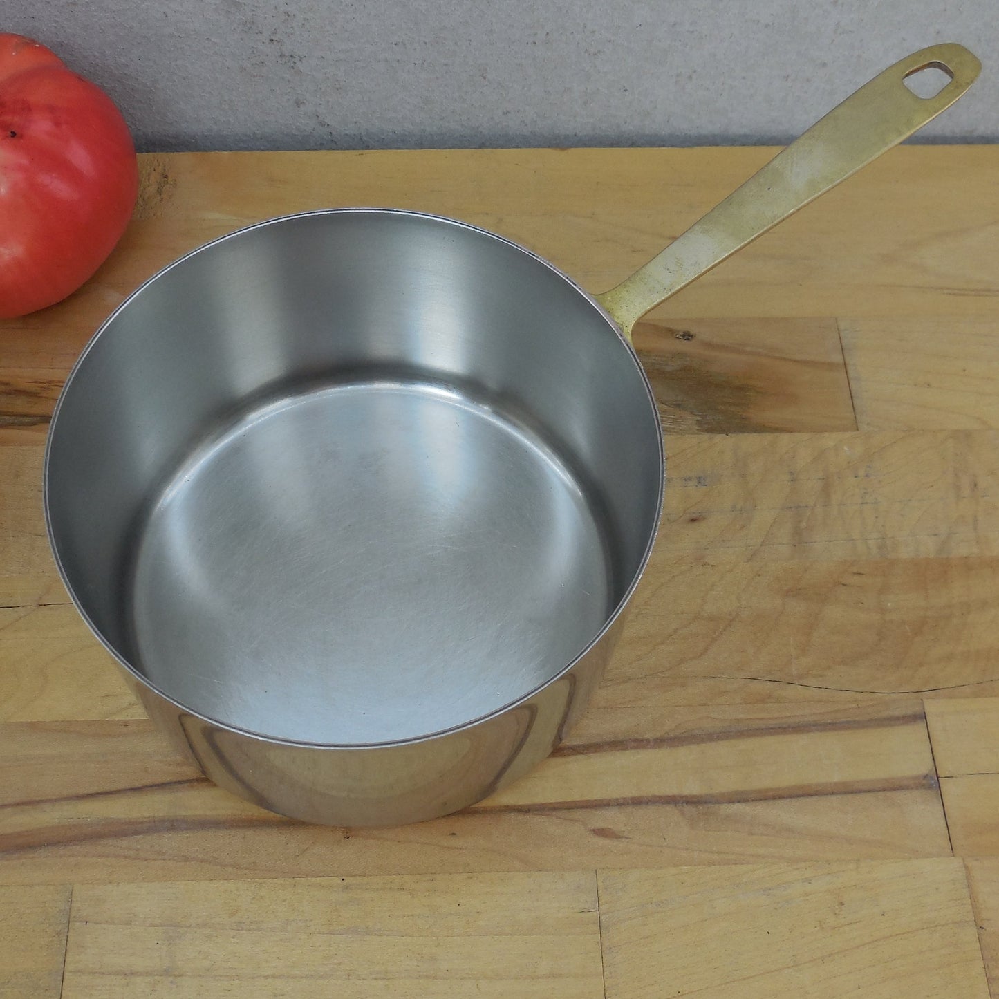Revere Ware Limited Edition 1 Quart Open Saucepan Stainless Copper Core Brass