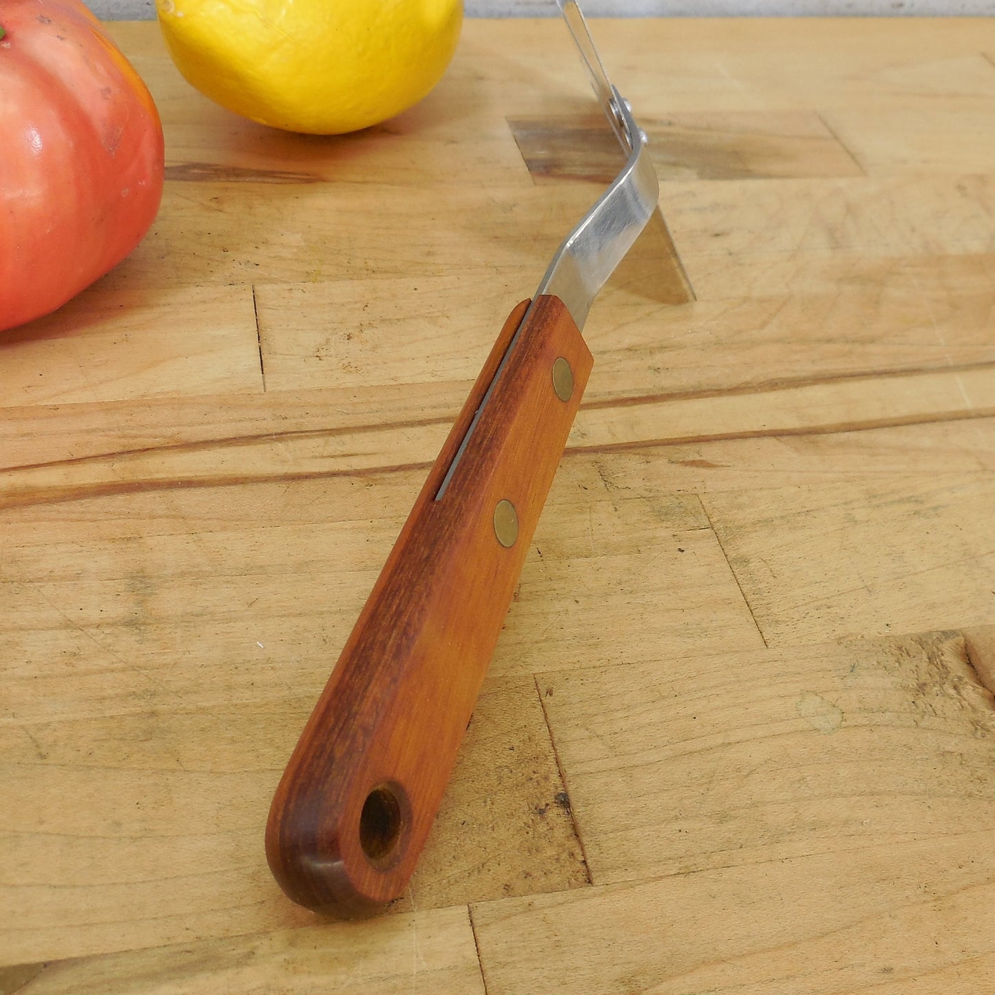 Robinson USA Stainless Short Small Slotted Spatula 10.75" Wood Handle