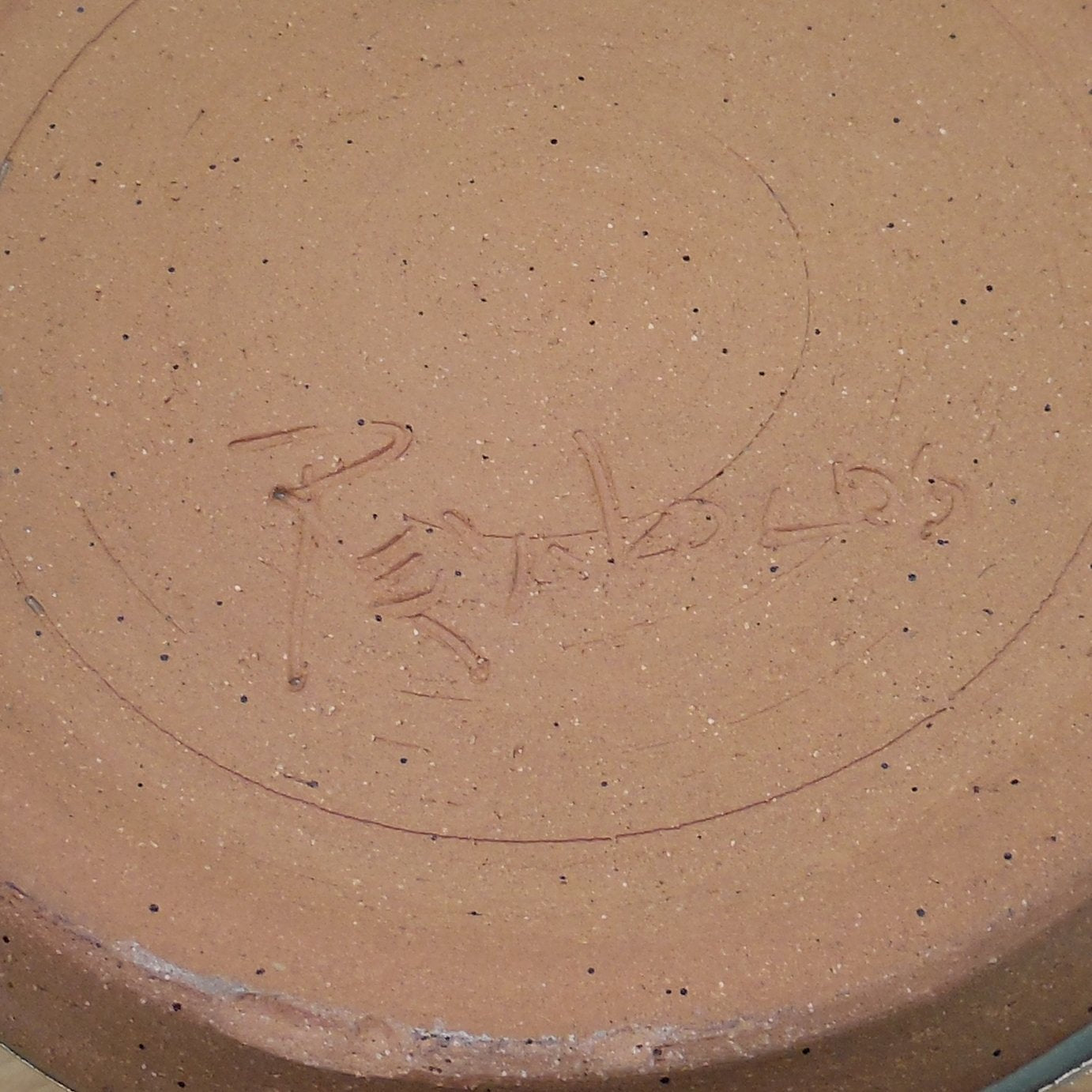Rynolds Signed Studio Pottery Vase Utensil Holder Conical Maker Mark