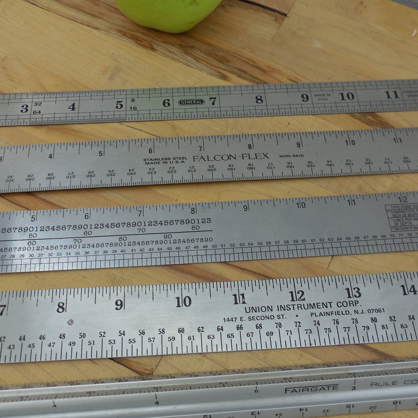 Lot 9 Rulers Scale Drafting Engineer Printing Fairgate Union Picket Rapid Rule 12" 24"