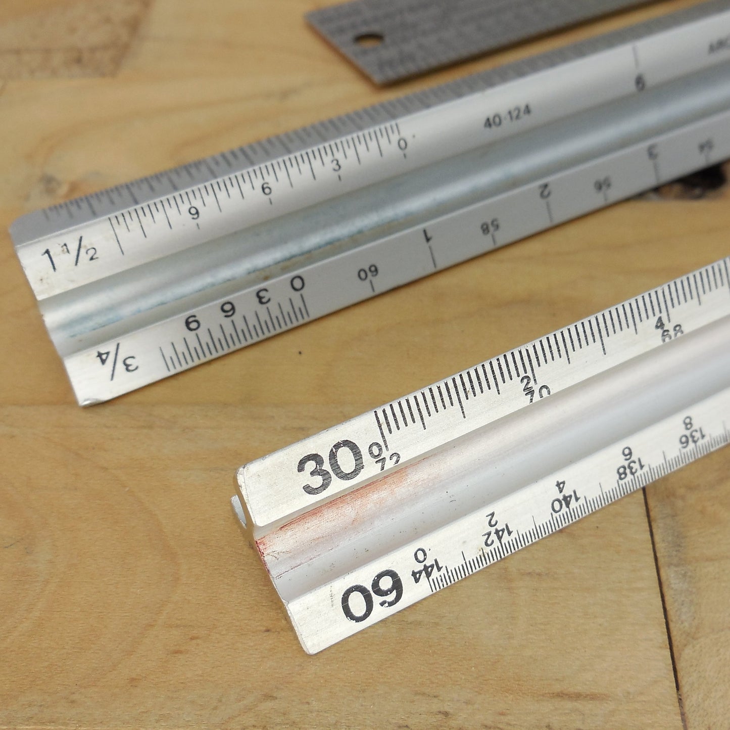 Lot 9 Rulers Scale Drafting Engineer Printing Fairgate Union Picket Rapid 12" 24" Fade