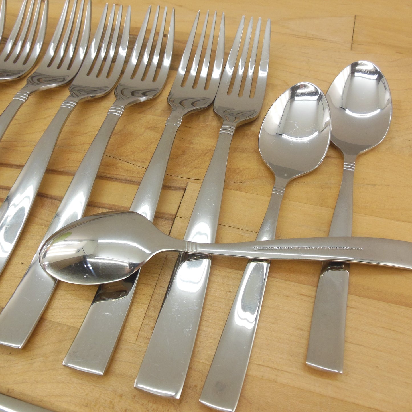 Reed & Barton Heritage Mint Regent Stainless Lot Dinner Fork Knife Teaspoon