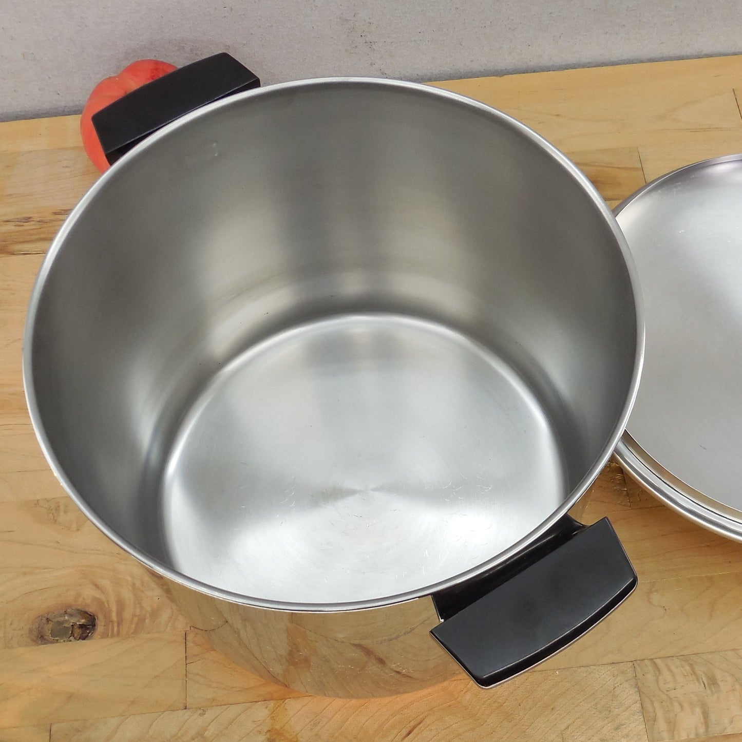 Revere Ware 1989 USA 8 Quart Tall Stock Pot Stainless Copper Clad 1428 Vintage