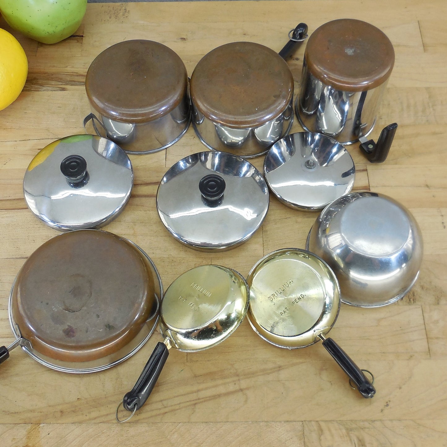 Revere Ware Brillium Stainless Copper Clad Toys Skillet Saucepan Pot Coffee