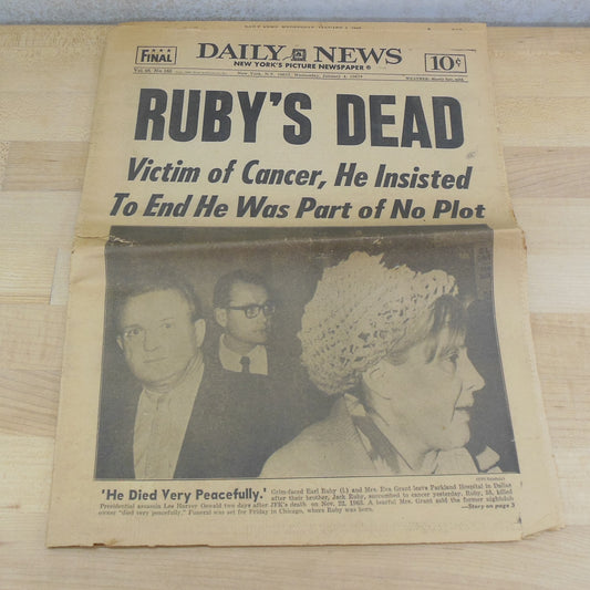 Daily News NY Newspaper 1/4/1967 Jack Ruby Dead