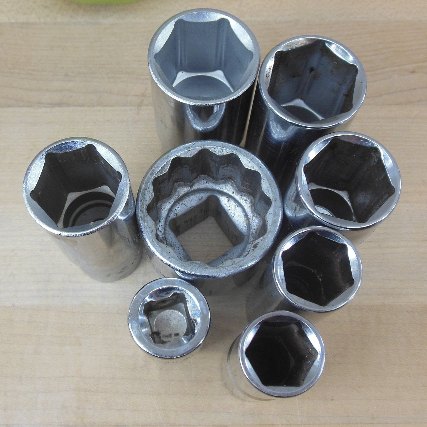 Socket Lot -Great Neck AmPro Stanley 1/2" 3/4" Drive Adaptor 1-5/16" 1" 15/16" 7/8" 11/16" 5/8" Hex