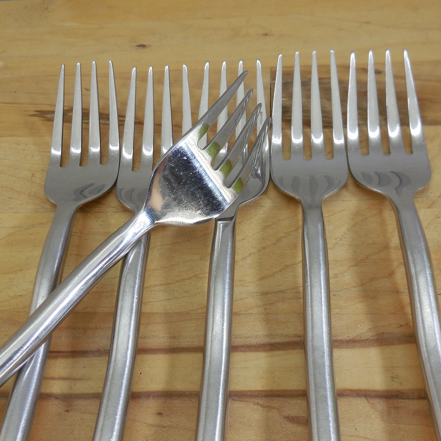 Gourmet Settings Exotique Platinum Stainless Flatware - 6 Salad Forks used