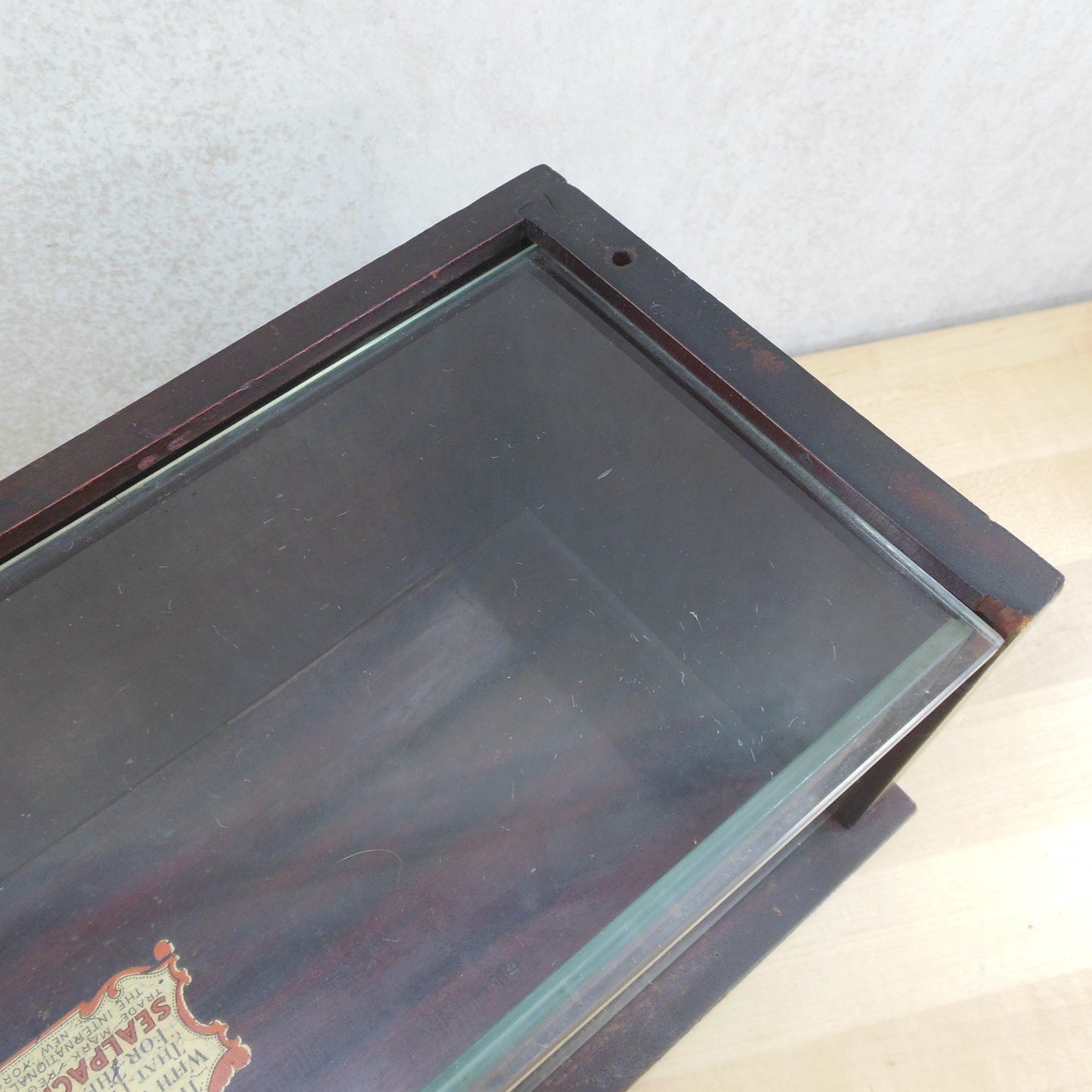 Sealpackerchief Antique Mahogany Glass General Dept. Store Display Case Old