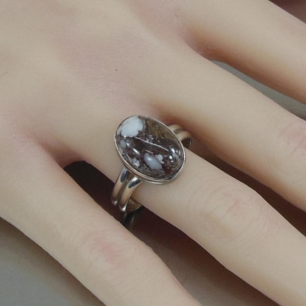 Shirley Henry Navajo Sterling Silver White Buffalo? Turquoise Ring Size 8.25