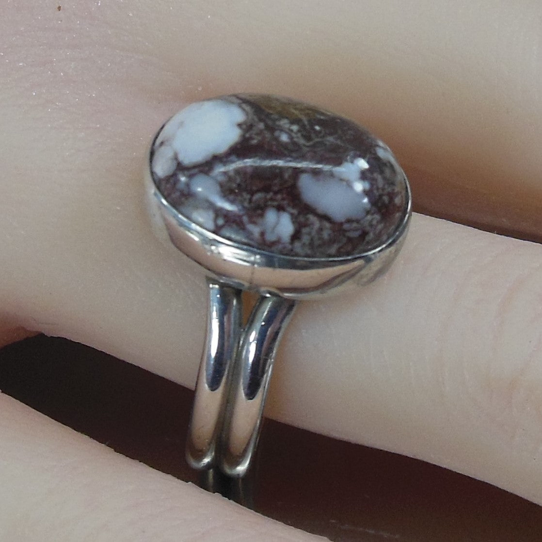 Shirley Henry Navajo Sterling Silver White Buffalo? Turquoise Ring Size 8.25