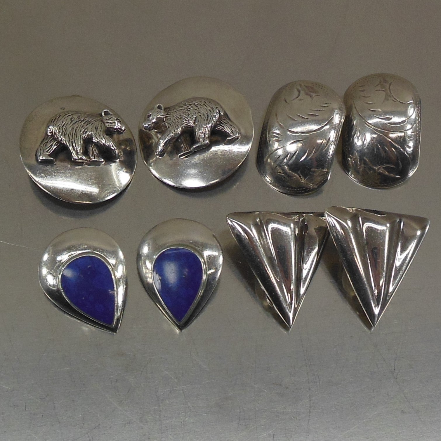 925 store Sterling Silver Clip Earring Lot