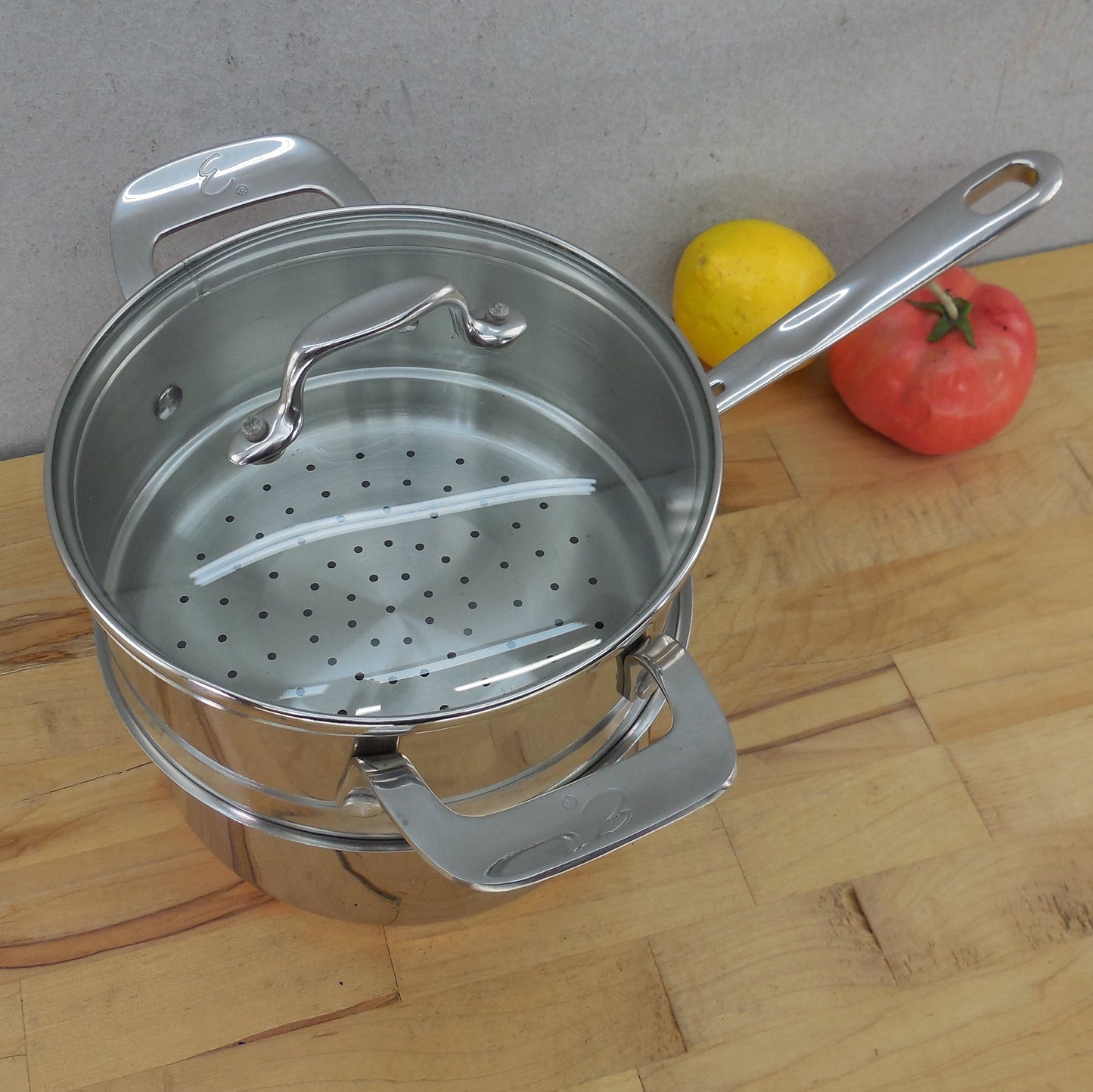 Emeril By All-Clad Stainless Copper Core 2 Quart Saucepan Steamer Insert