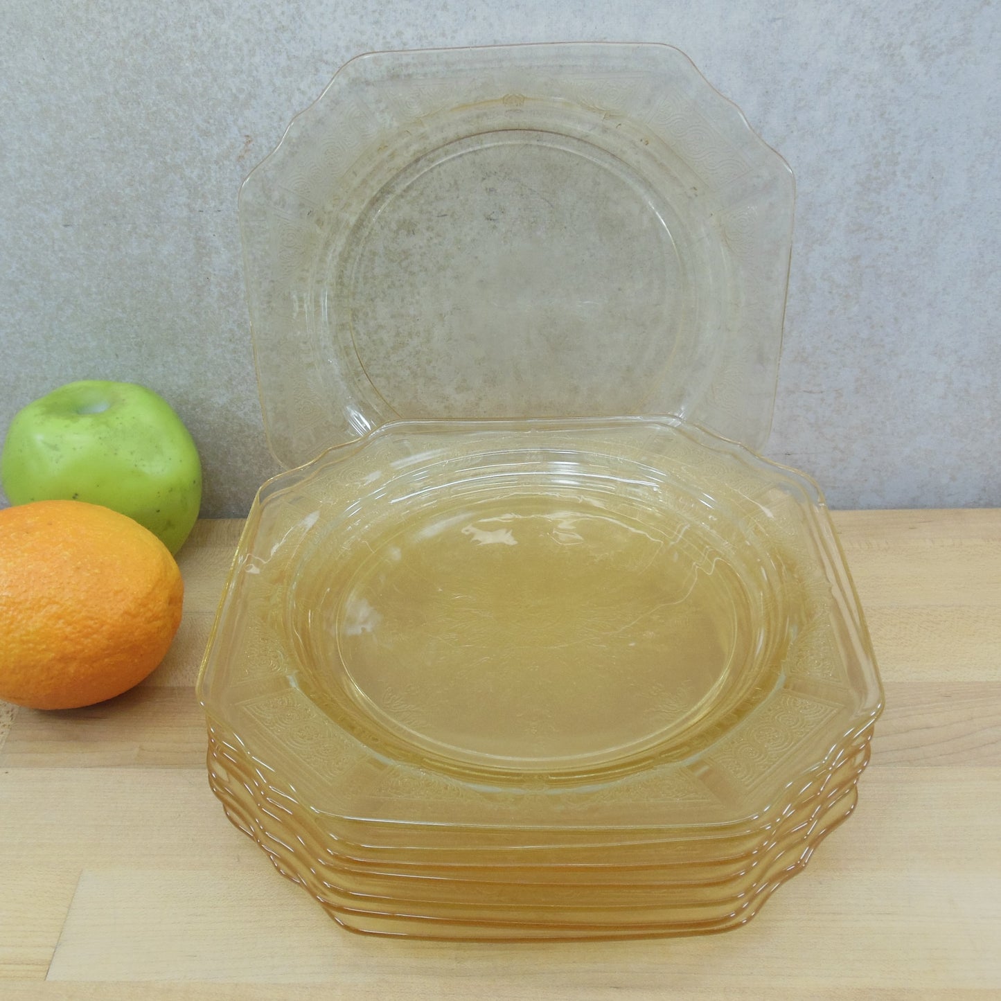 Anchor Hocking Princess Topaz Salad Plates - 8 Set