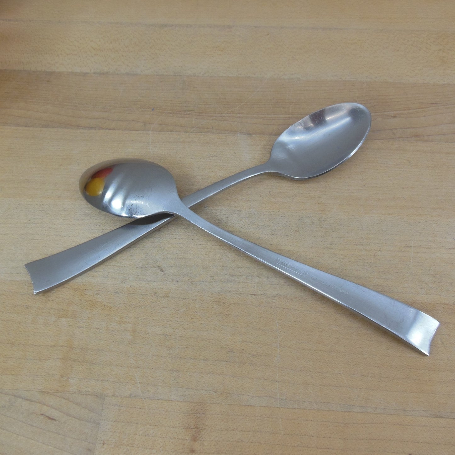 Cambridge Silver Arden Satin Stainless Flatware - Pair Teaspoons used