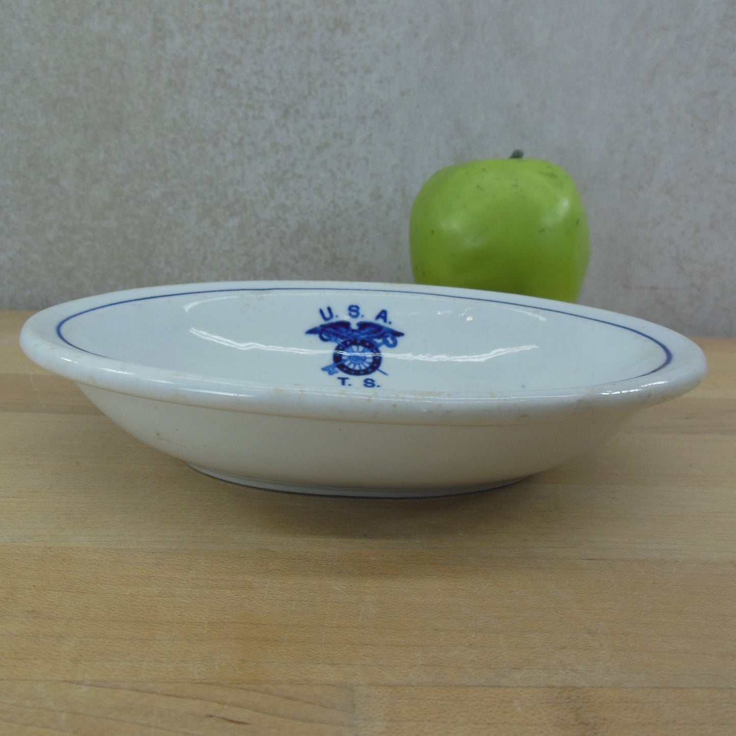 USATS United States Army Transportration Service Oval Bowl Dish Vintage