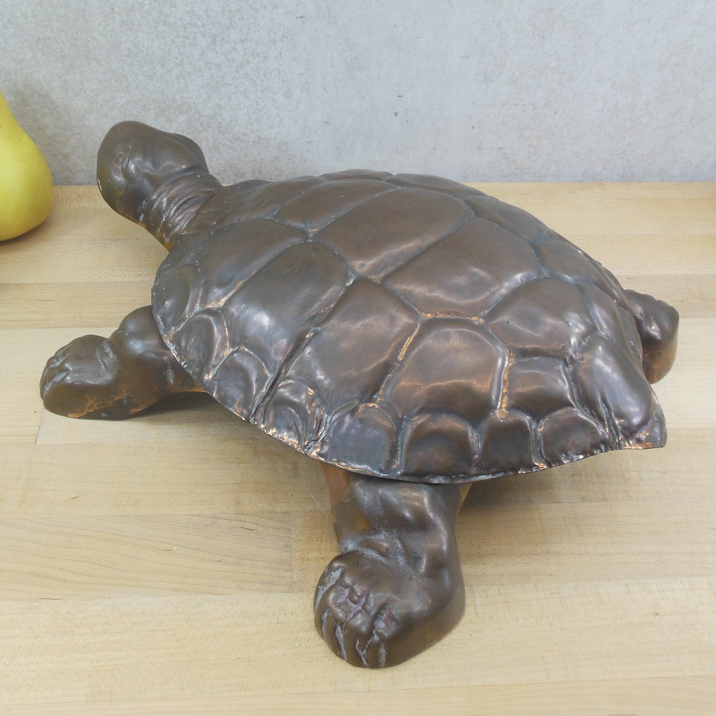 Golden & Jacobson Antique Pat. 1891 Pedal Turtle Spittoon Copper Cast Iron Shell lid