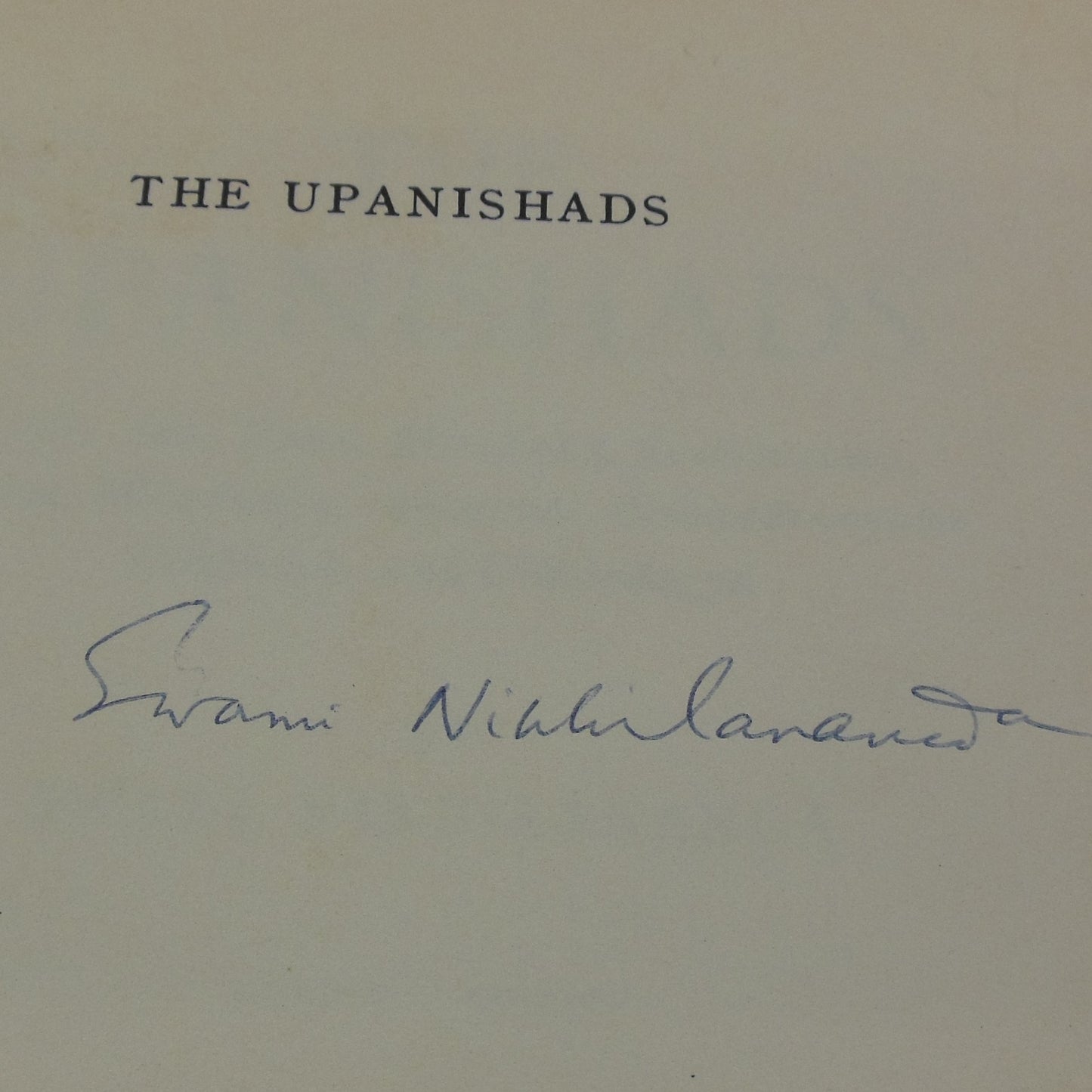 Swami Nikhilananda Signed Book - The Upanishads 1964 autograph