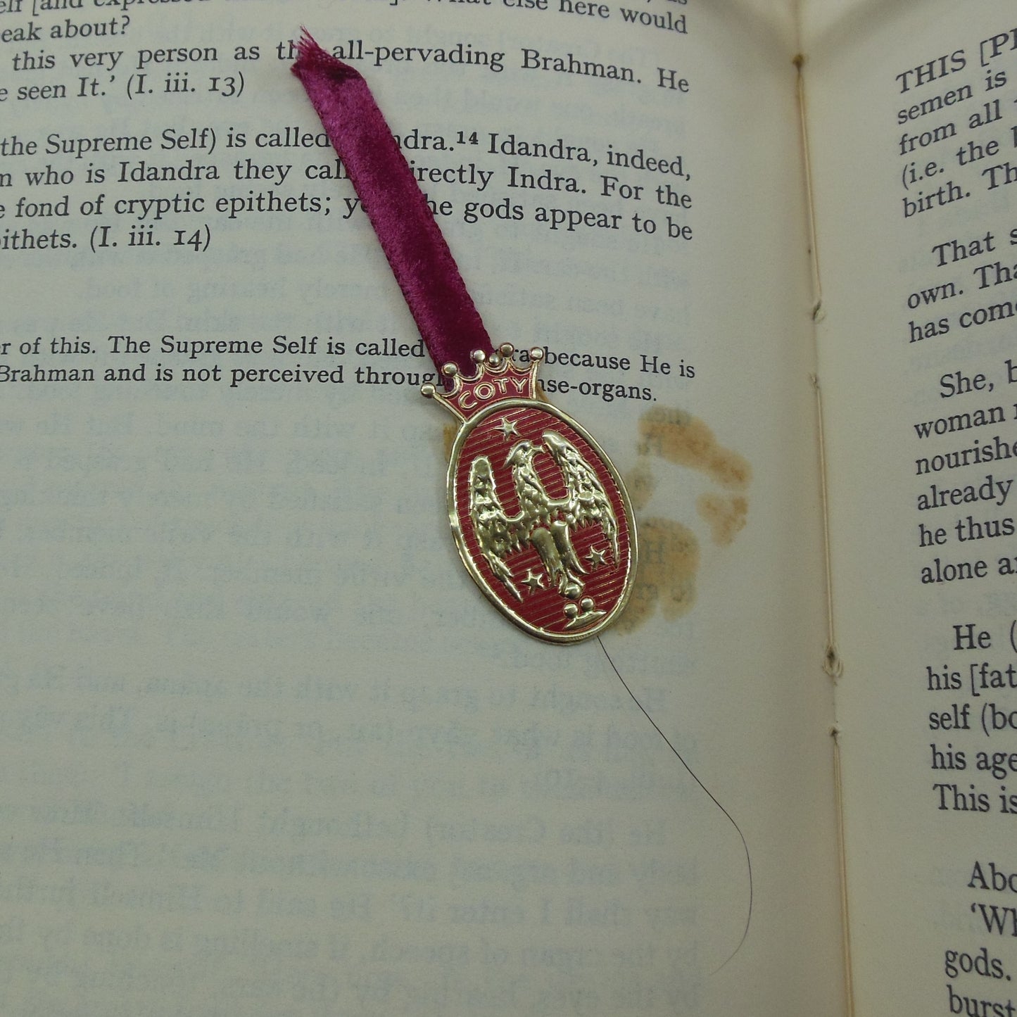 Swami Nikhilananda Signed Book - The Upanishads 1964 book marker hair