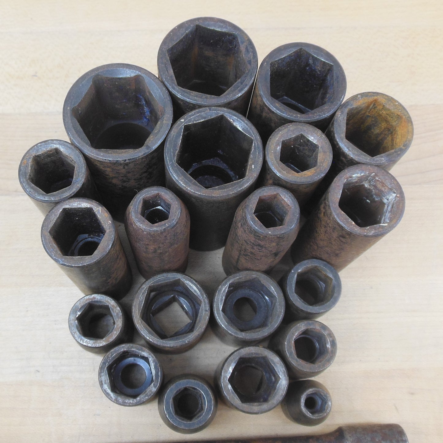 Unbranded Chrome Vanadium Impact Sockets 22 Lot Deep SAE Shallow Metric 1/2" drive