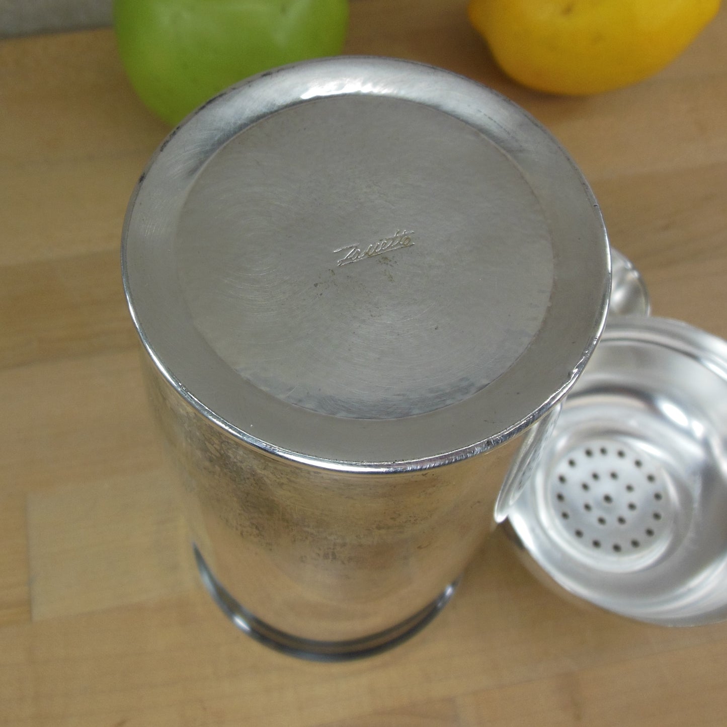 Zanetto Italy Silver Plate Cocktail Shaker Signed