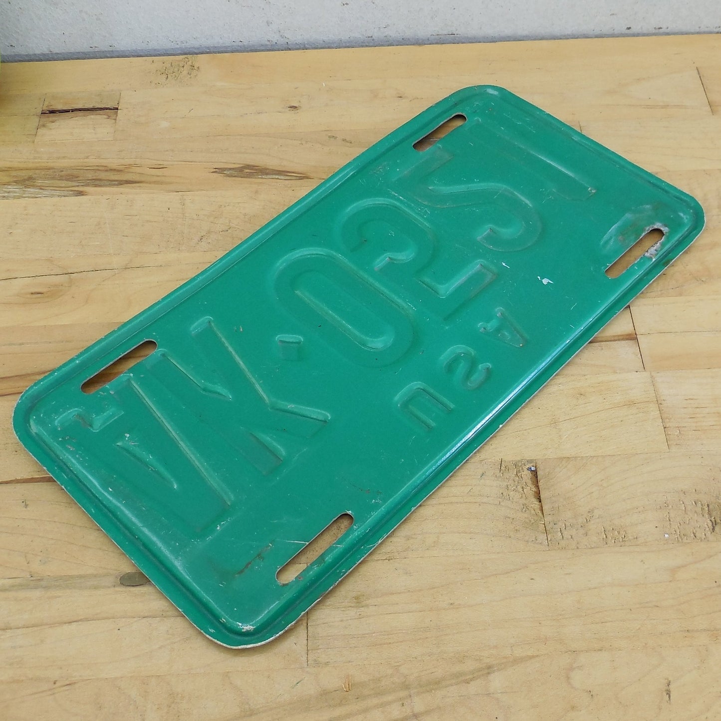 USA Forces In Germany 1966-72 License Plate Tag Green Silver AK-0521 back