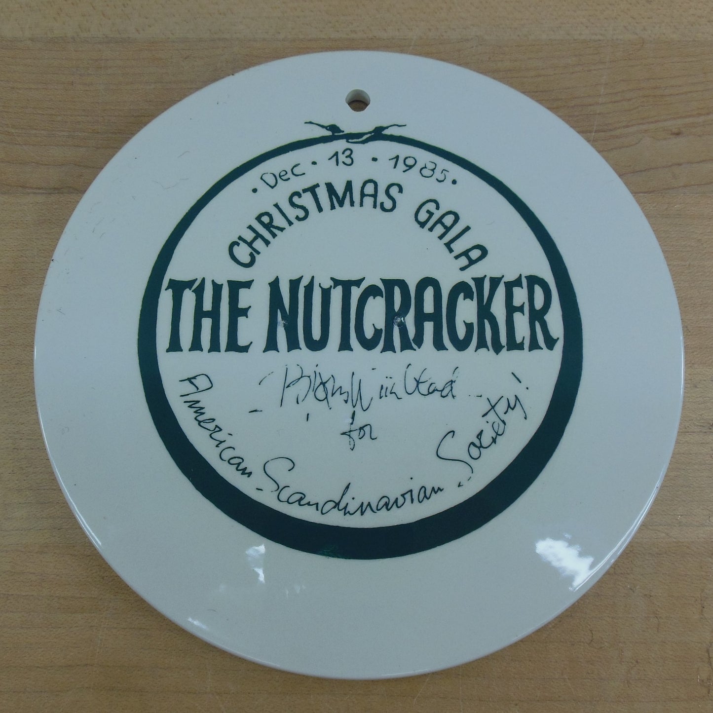 Bjorn Winnblad 1985 The Nutcracker Christmas Gala Ornament Trivet Plate Vintage