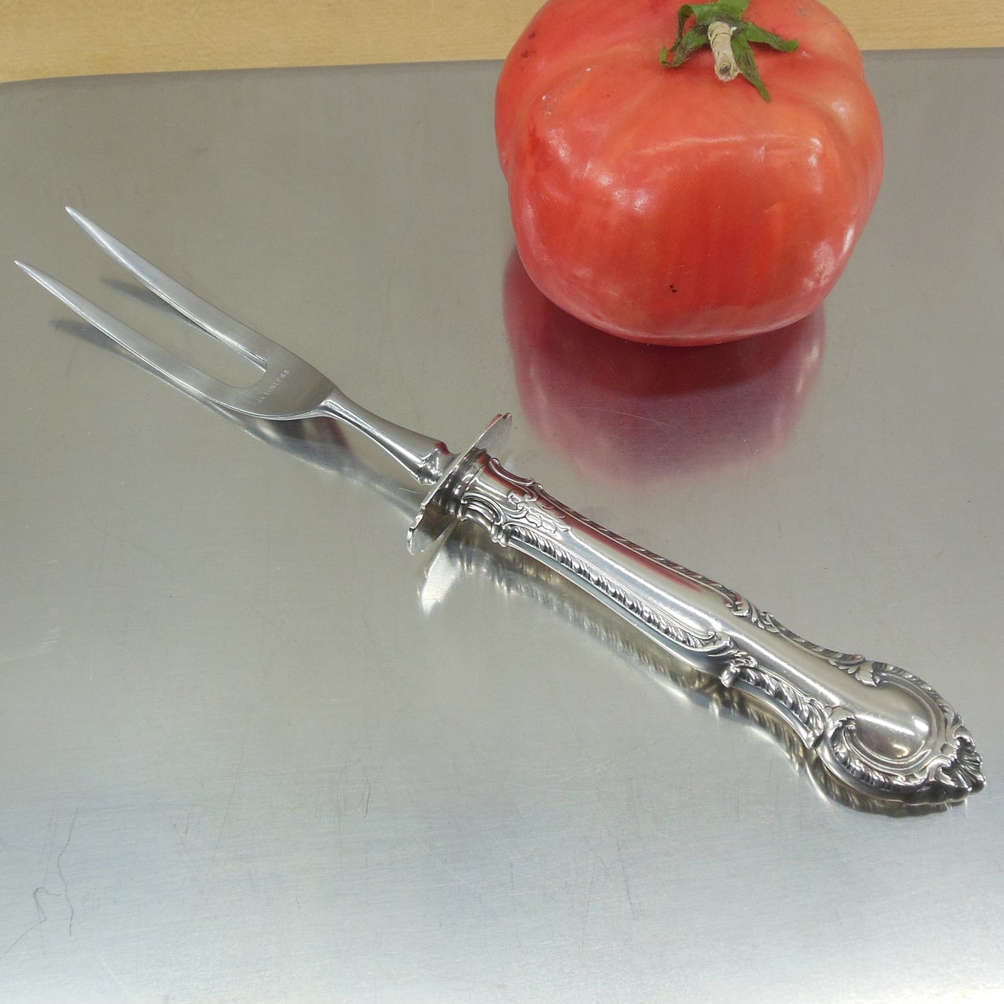 Gorham Sterling Silver English Gadroon Small Carving Fork