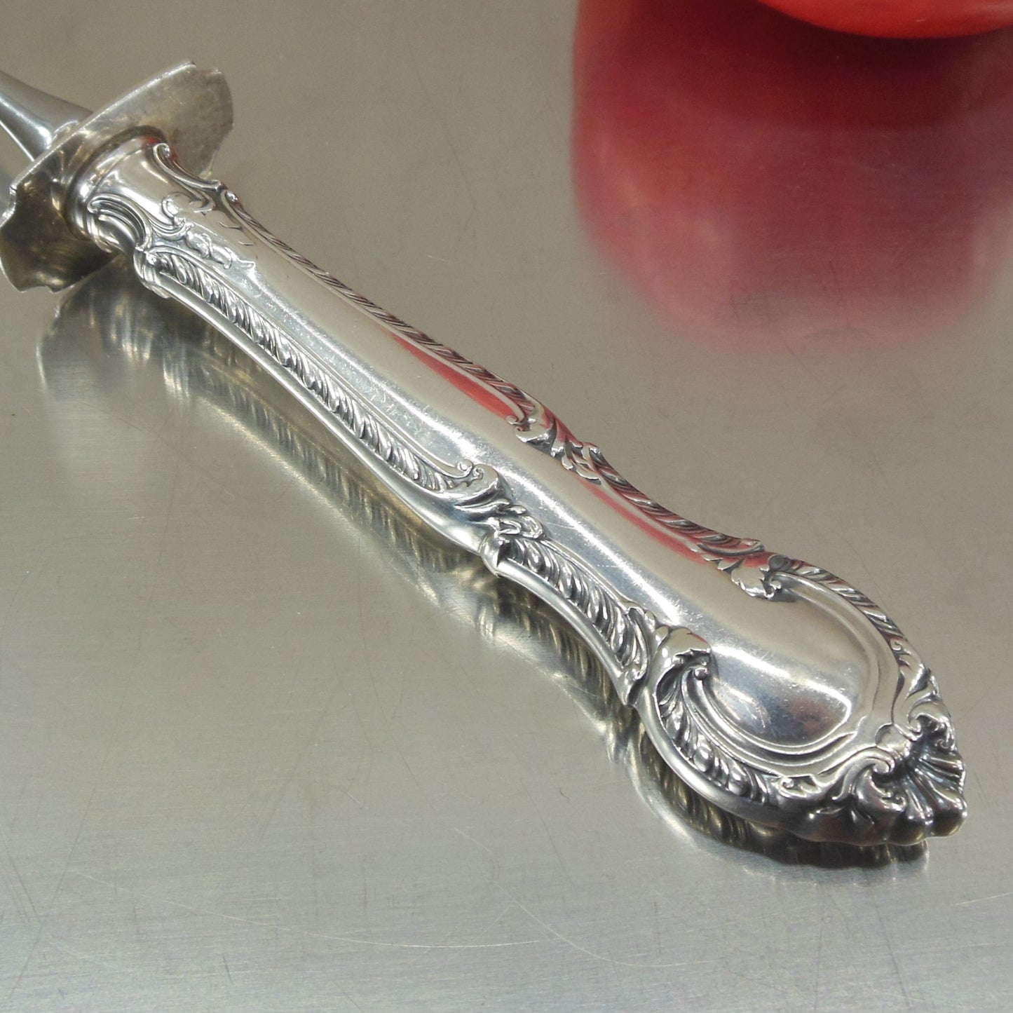 Gorham Sterling Silver English Gadroon Small Carving Fork used
