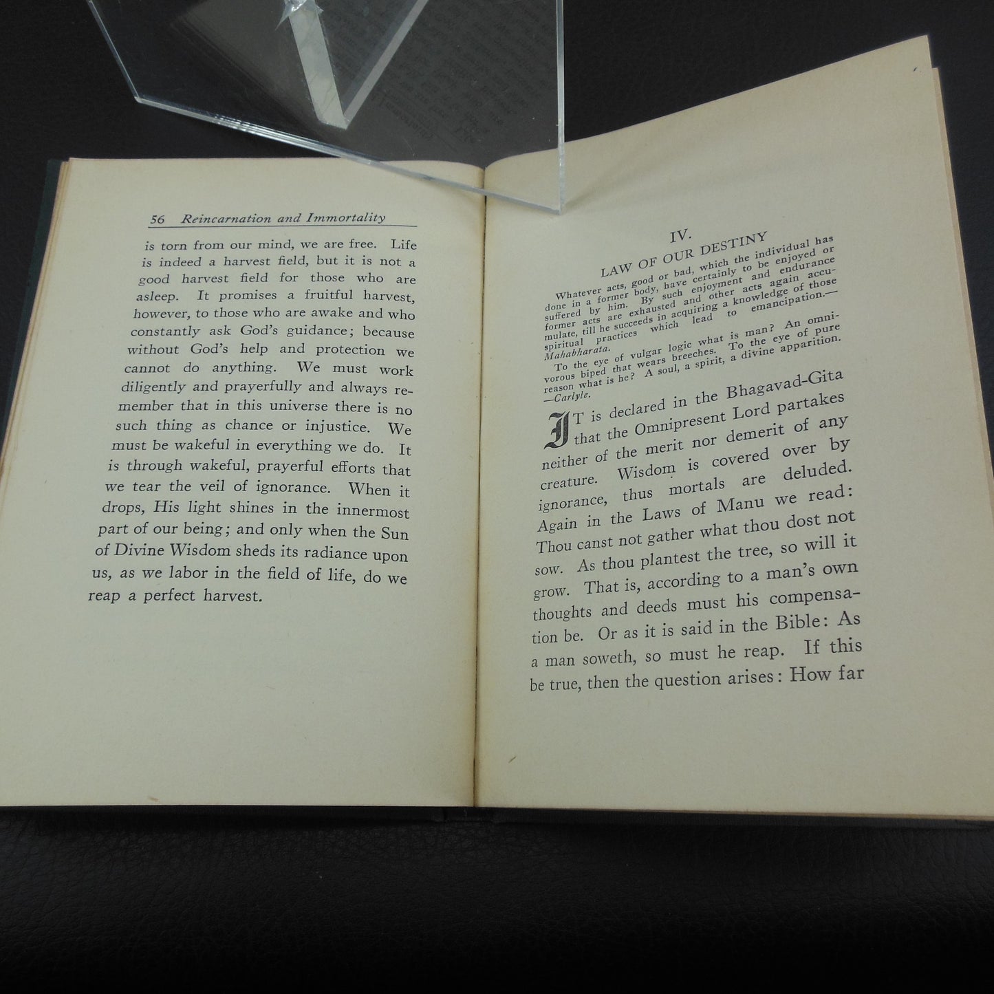 Swami Paramananda Book - Reincarnation and Immortality 1923 interior