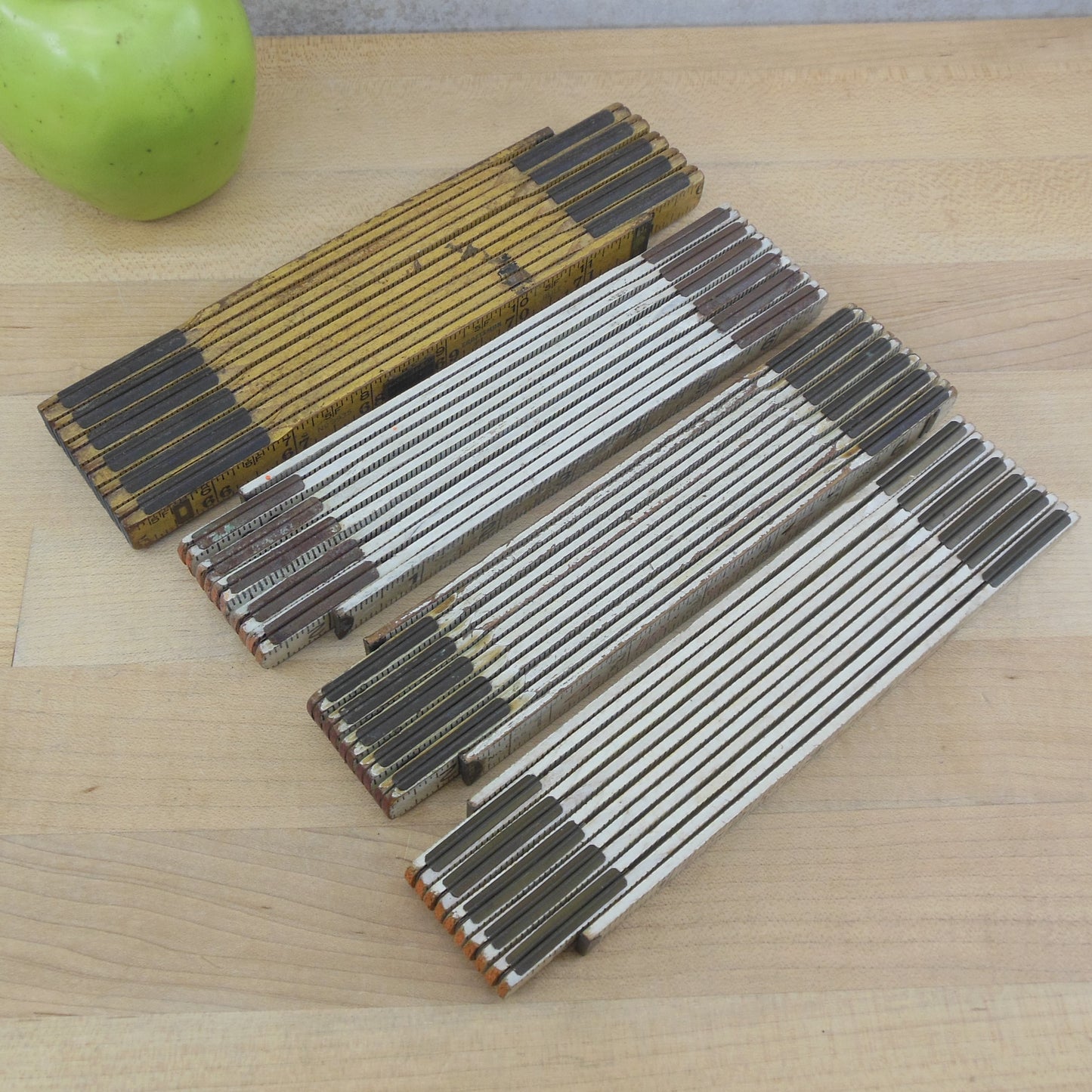 Folding Wood Rule Ruler 4 Lot - Lufkin Craftsman Sentry Unbranded USA used