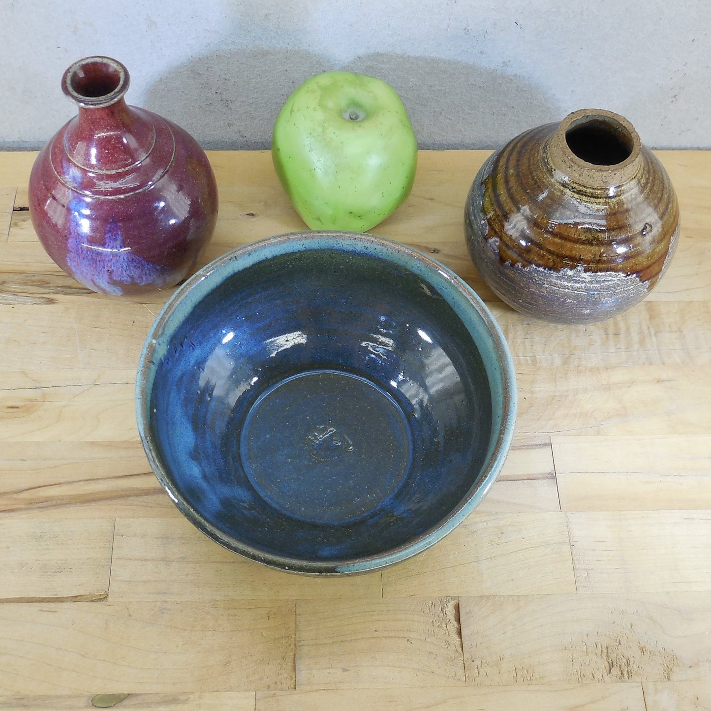 Signed 3 Lot Studio Pottery Vases Bowl Ruth DMG MTB Les Vintage
