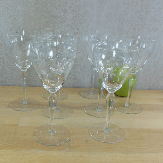 Marion Glass C-365 Cut Crystal Water Goblet Stemware - 8 Set