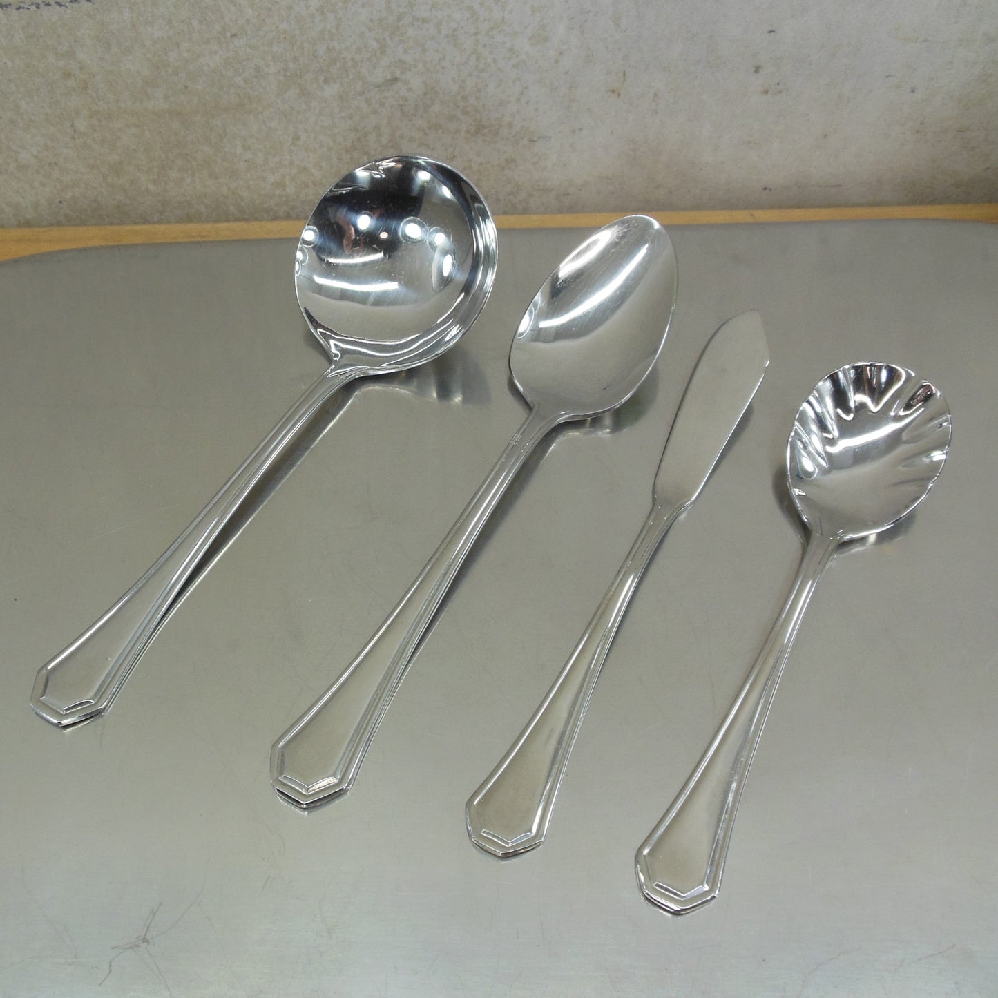 Wallace Casino Stainless Flatware 4 Pieces - Ladle Sugar Spoon Butter