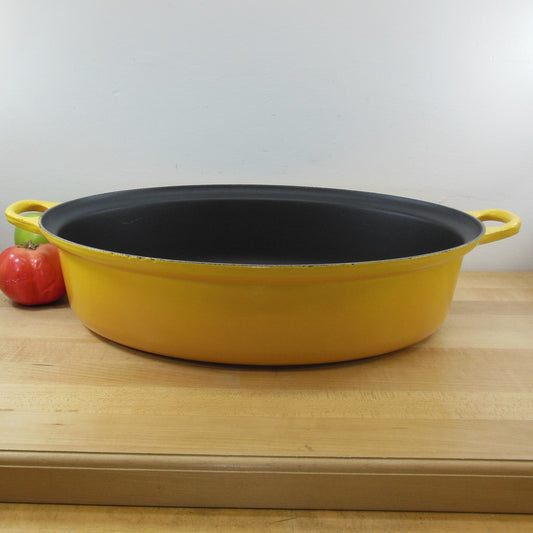Le Creuset #43 Yellow Enamel Cast Iron Open Oval Turkey Roaster