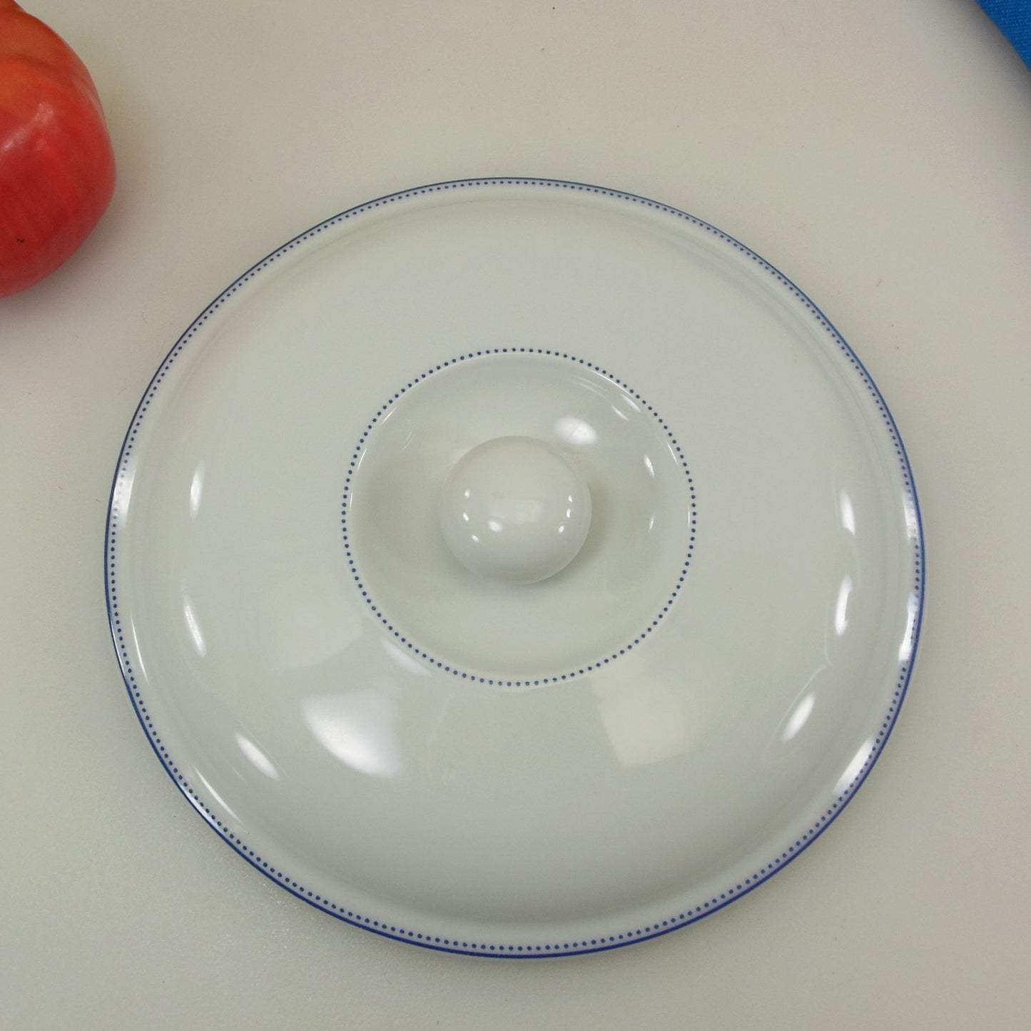 Arzberg Germany Porcelain Lagoon Lagune Blue Dot Casserole Lid