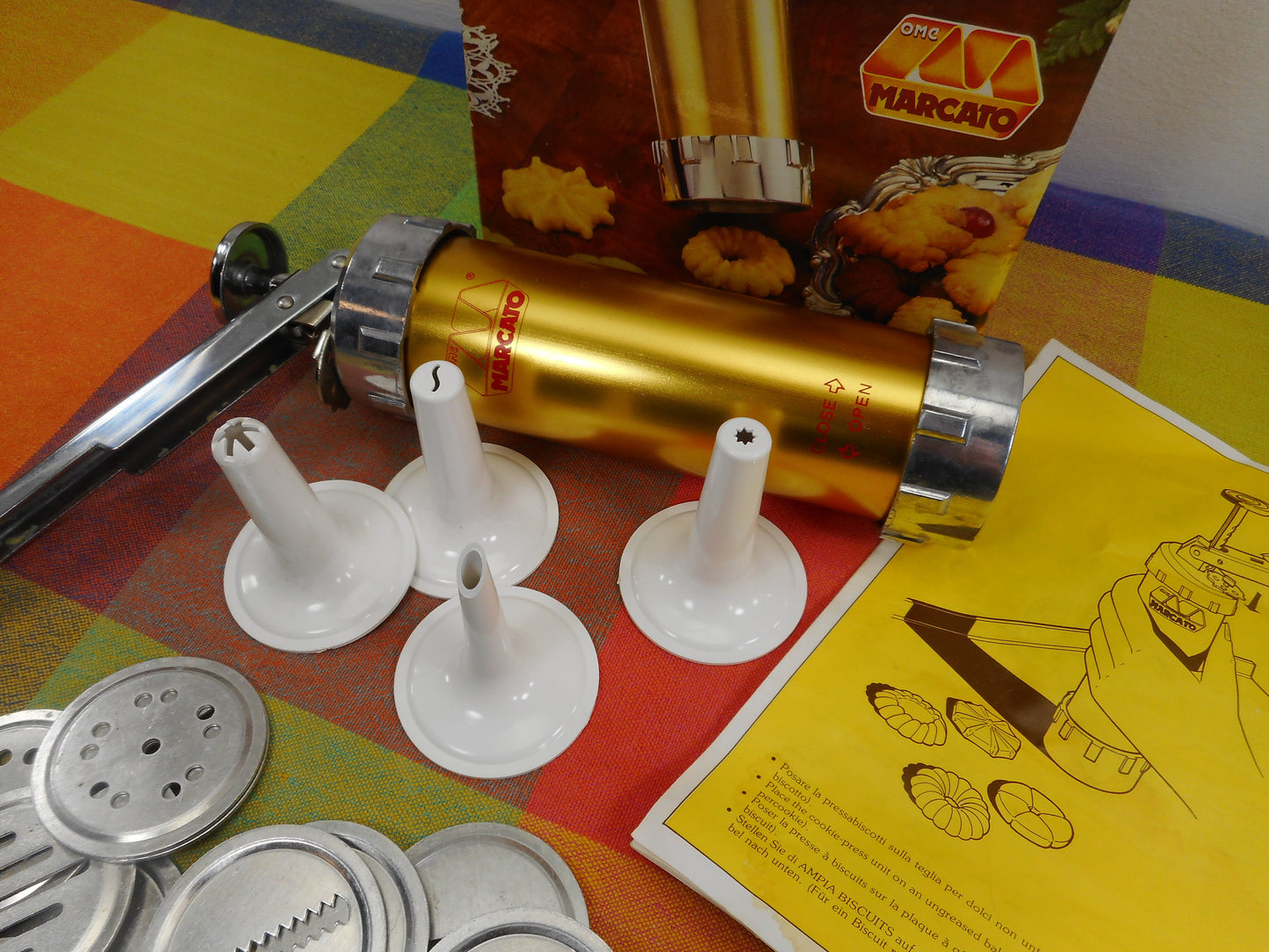 Marcato Ampia Atlas Italy Hand Spritz Cookie Biscuit Press Set Boxed used