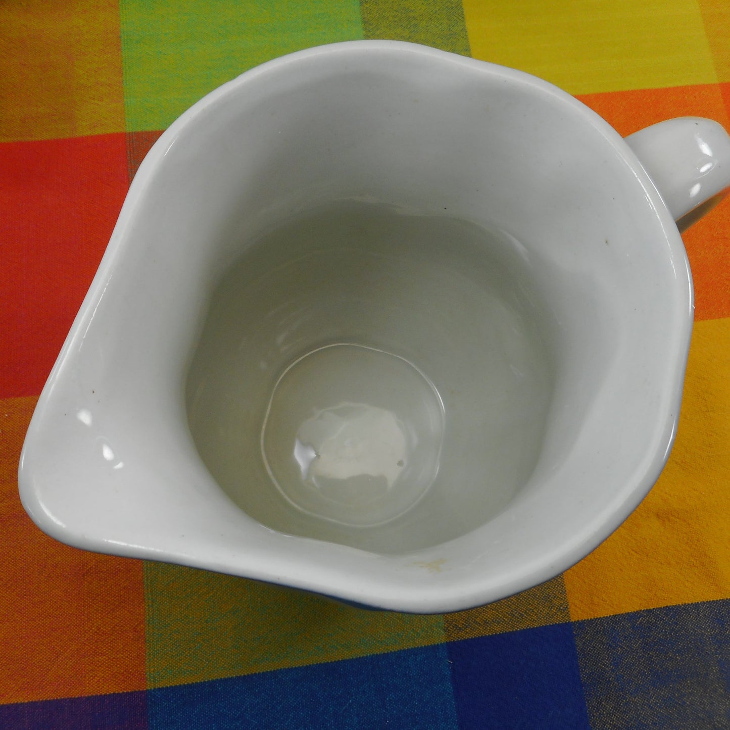 Arabia Finland Porcelain Milk Pitcher Blue Airbrush Flower 2 quart