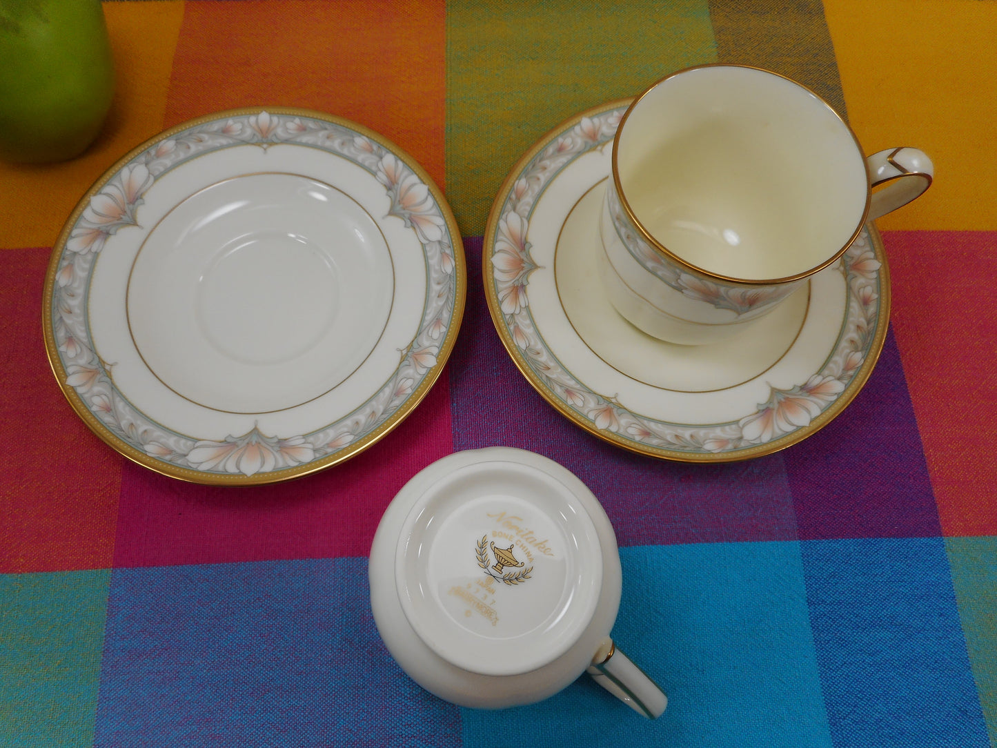 Noritake Japan Bone China - Barrymore - Pair Cup & Saucers Used