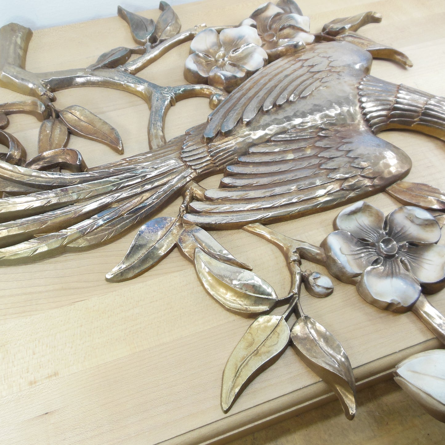 Syroco 1964 Wall Art Bird of Paradise Pheasant Crab Apple 4972 Vintage