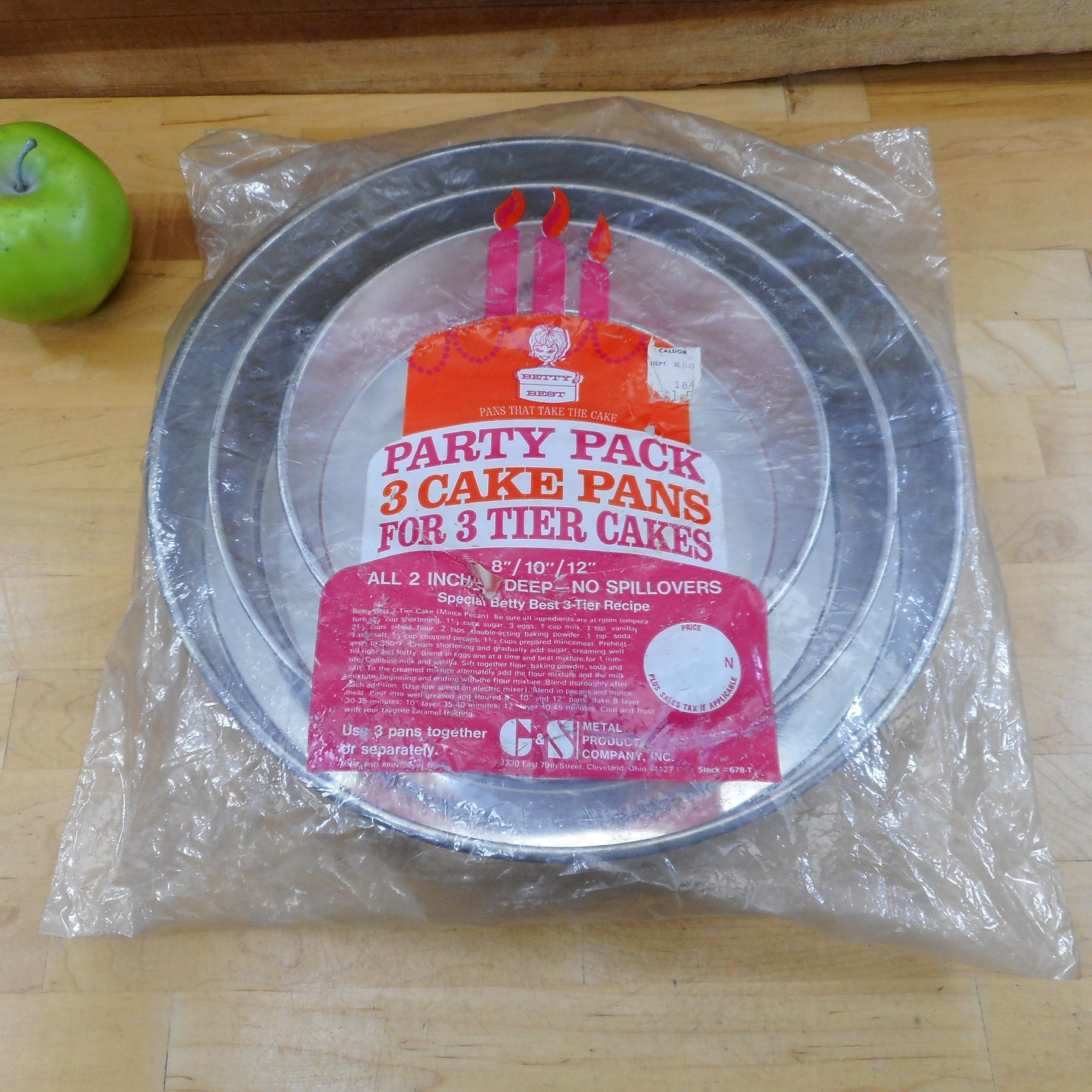 Betty Best USA 3 Tier Party Pack Cake Pans Tinned Steel NOS