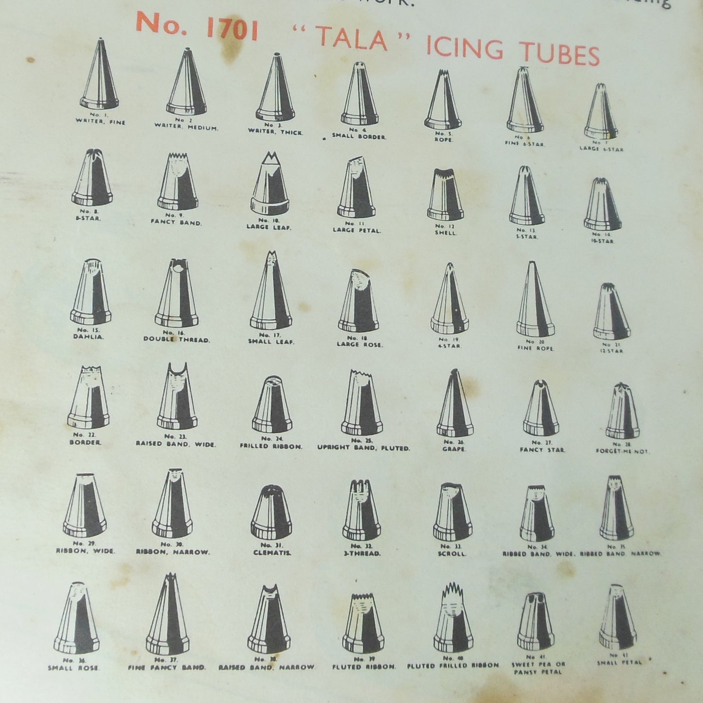 Tala England No. 1705 Icing Syringe Decorator Set Original Box Tubes Tips