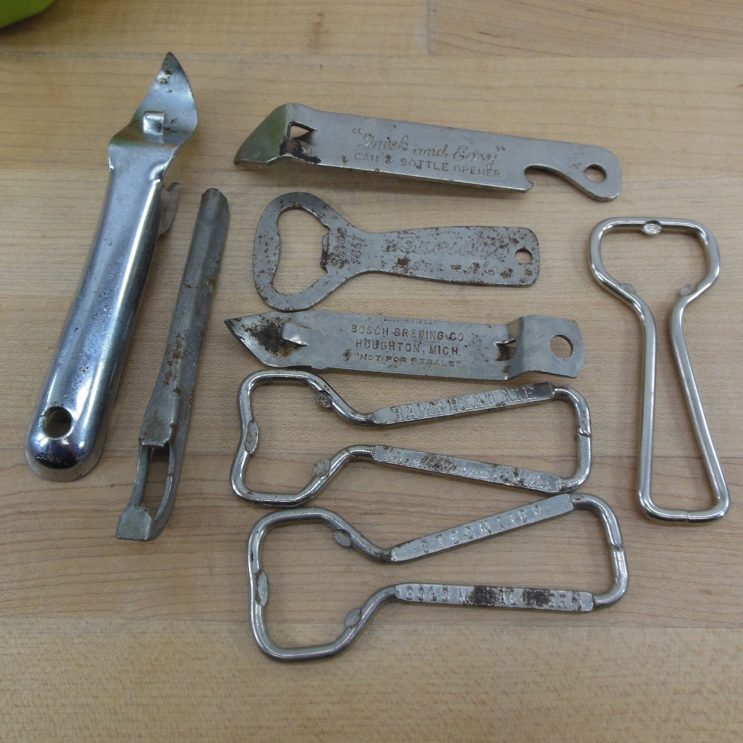 Beer Bottle Can Openers 8 Lot - Bosch Breidt's Stegmaier Rams Head Ale