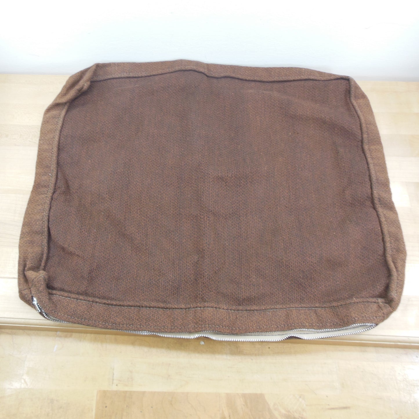 Discounted - Danish Modern 1960's Lounge Chair Box Cushion Slip Covers Orange Black Brown Strip Top Bottom