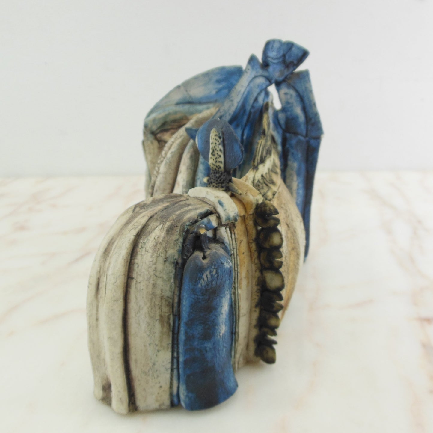 B. Switzer Signed Ceramic Pottery Art Sculpture Rune Wall